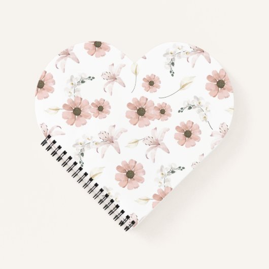 Carnet Fleurs roses aquarelle Art (Devant)