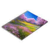 Carnet Fleurs roses au milieu d'une verdure sereine (Côté gauche)