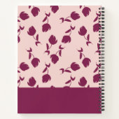 Carnet Fleurs roses avec nom (Dos)