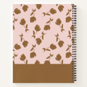 Carnet Fleurs roses avec nom (Dos)
