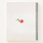 Carnet Fleurs roses blanches soleil Papillon Aquarelle (Dos)