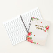 Carnet Fleurs roses blanches soleil Papillon Aquarelle (Intérieur)