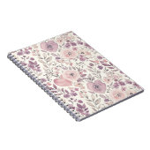 Carnet Fleurs roses blush violettes (Côté Droit)