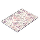 Carnet Fleurs roses blush violettes (Côté gauche)