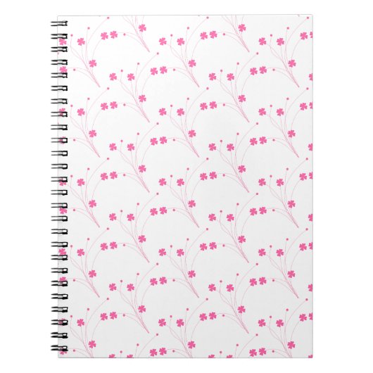 Carnet Fleurs roses Bubblegum, Petite impression Florale (Devant)
