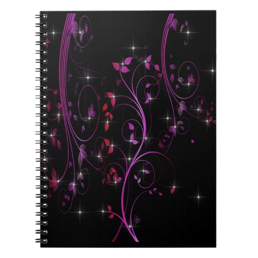 Carnet Fleurs roses chaudes (Devant)