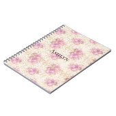 Carnet Fleurs roses Chic (Côté gauche)