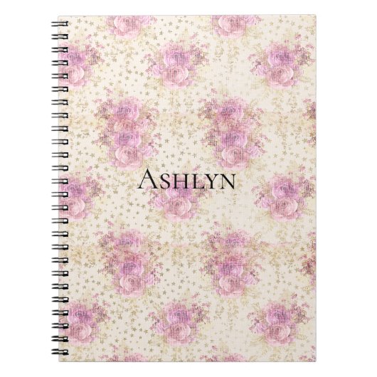 Carnet Fleurs roses Chic (Devant)
