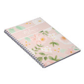 Carnet Fleurs Roses d'aquarelle en rose et en rose (Côté Droit)