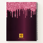 Carnet Fleurs roses de Bourgogne parties scintillant gout (Dos)