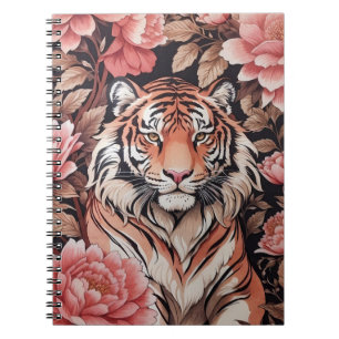 Carnet Fleurs roses de tigre en Mémerisation
