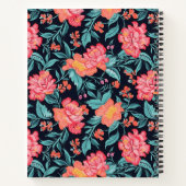 Carnet Fleurs roses et coraux Personnalisées (Dos)