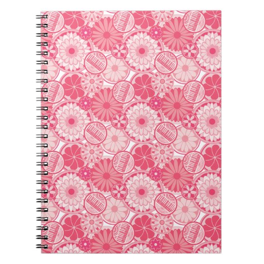 Carnet Fleurs roses et pianos (Devant)