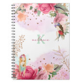 Carnet Fleurs roses et professeur de fées (Devant)