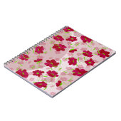 Carnet Fleurs roses et rouges - Floral (Côté gauche)