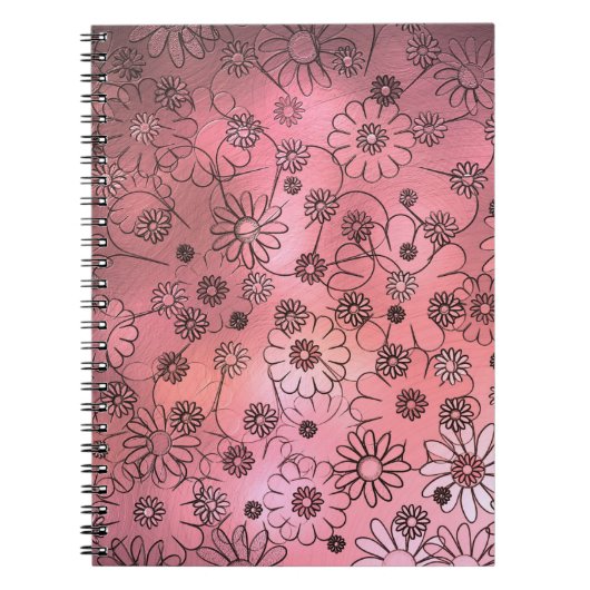 Carnet Fleurs roses fantaisistes (Devant)