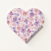 Carnet Fleurs roses lavande et cœurs (Dos)
