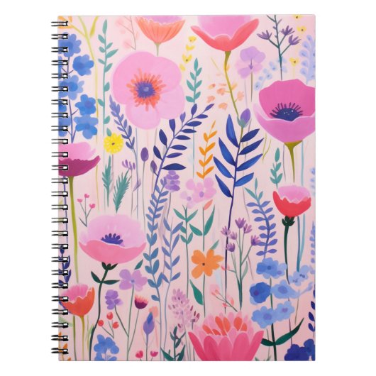 Carnet Fleurs roses mignonnes (Devant)