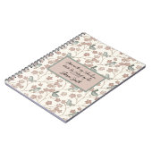 Carnet Fleurs roses mignonnes et oiseaux verts illustrés (Côté gauche)