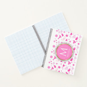 Carnet Fleurs roses mignonnes Motif, Fille Flore design