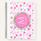Carnet Fleurs roses mignonnes Motif, Fille Flore design (Devant)