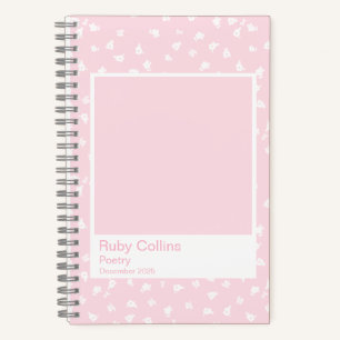 Carnet Fleurs roses minimalistes Ditsy