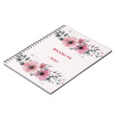 Carnet Fleurs roses modernes (Côté gauche)