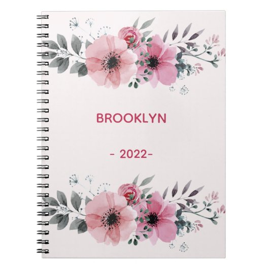 Carnet Fleurs roses modernes (Devant)