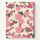 Carnet Fleurs Roses, Motif De Fleurs, Votre Nom (Dos)