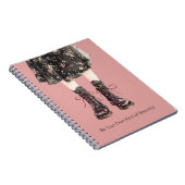 Carnet Fleurs roses noires jupe bottes (Côté Droit)