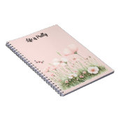 Carnet Fleurs roses pâles papillon (Côté Droit)