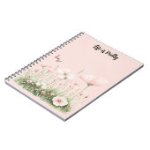 Carnet Fleurs roses pâles papillon (Côté gauche)
