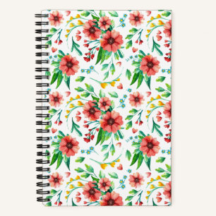 Carnet Fleurs roses peintes à la main Motif Floral-23498