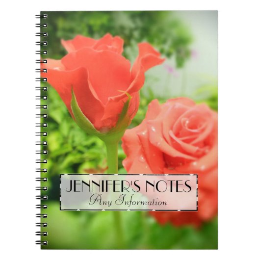 Carnet Fleurs Roses romantiques (Devant)