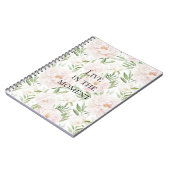 Carnet Fleurs roses romantiques blush (Côté gauche)