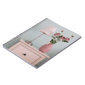 Carnet Fleurs | Roses rose pâle sur le stand de nuit (Côté gauche)