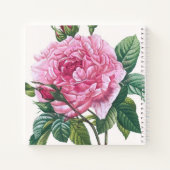 Carnet Fleurs roses roses avec Feuilles verts (Dos)
