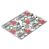 Carnet Fleurs roses sans joint floral ornemental noir bla (Côté gauche)