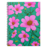 Carnet fleurs roses sur arrière - plan vert (Devant)