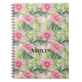 Carnet Fleurs roses tropicales (Devant)
