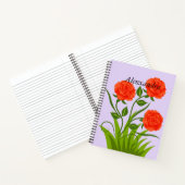 Carnet Fleurs rouges (Intérieur)