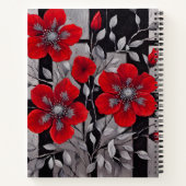 Carnet Fleurs rouges Carrés en noir et argent (Dos)