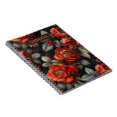 Carnet Fleurs rouges en noir (Côté Droit)