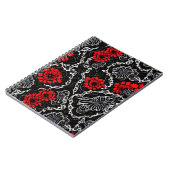 Carnet Fleurs rouges et dentelle noire Motif sans couture (Côté gauche)