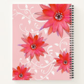 Carnet Fleurs Rouges Fantaisistes Feuilles Tourbillonnant (Dos)