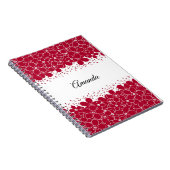 Carnet Fleurs rouges marguerites sur arrière - plan blanc (Côté Droit)