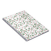 Carnet Fleurs rouges, motif feuille vert (Côté Droit)