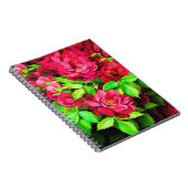 Carnet Fleurs rouges Peinture Feuille verte (Côté Droit)