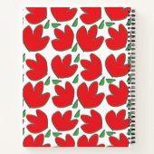 Carnet Fleurs rouges personnalisées Motif floral (Dos)