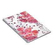 Carnet Fleurs rouges roses sur blanc.carnet (Côté Droit)